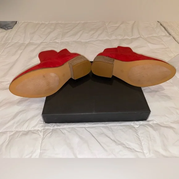 Corkys Red Suede Ankle Boots - Picture 3 of 6